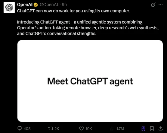 杠杆炒股网站 凌晨突发！ChatGPT Agent横空出世，融合三大AI引擎