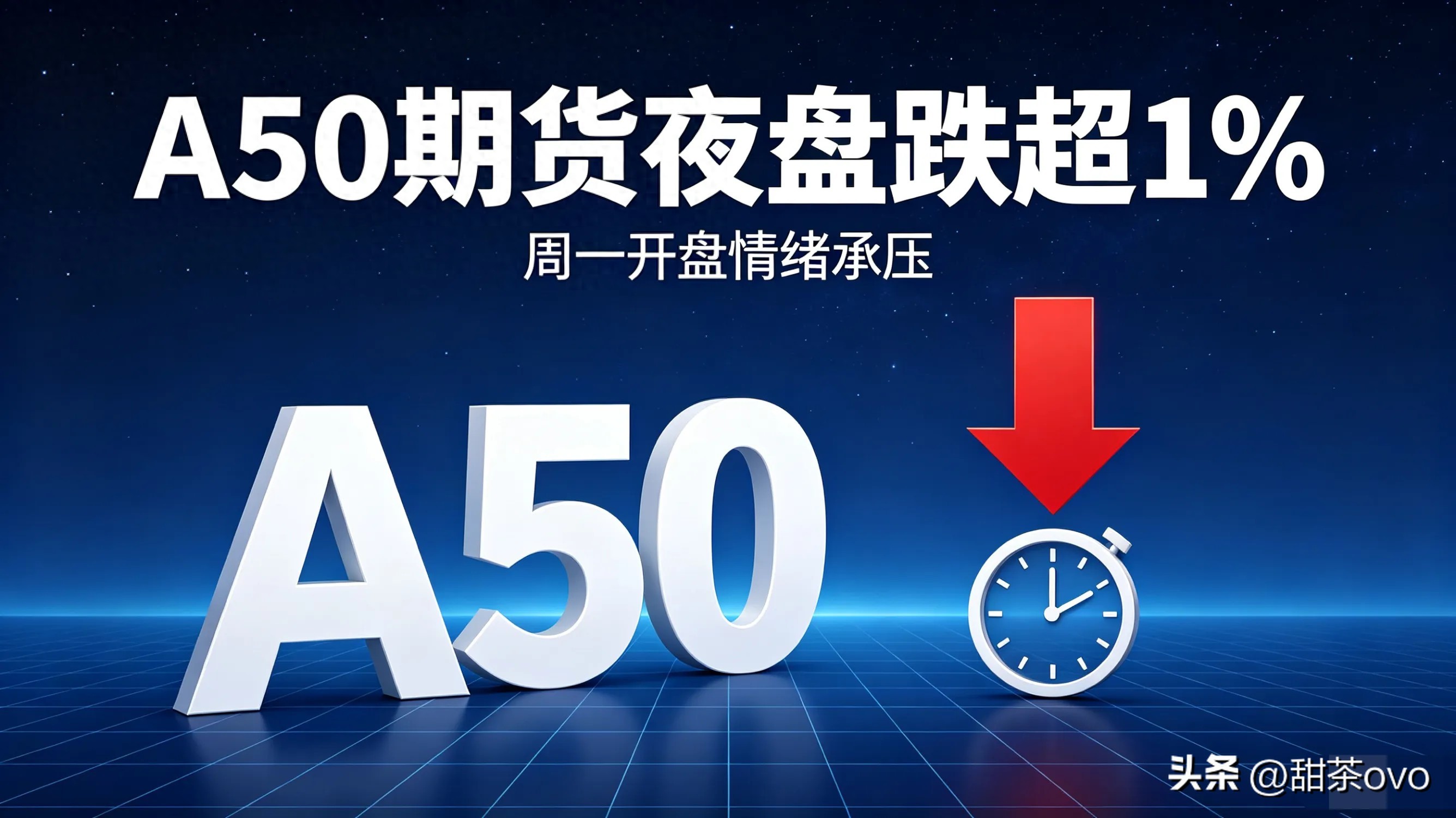 A50股指期货夜盘跌超1%，周一A股开盘承压盯紧这几点